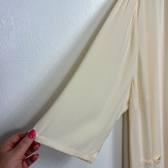 Ulla Popken Longline Long Sleeve Open Front Cardigan In Chalk Size 24/26 - Picture 3 of 9